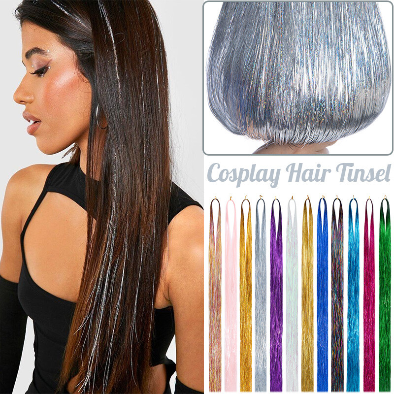 Ful Party 1800 Strands Hair Tinsel Sparkle Holographic Glitter Extensions