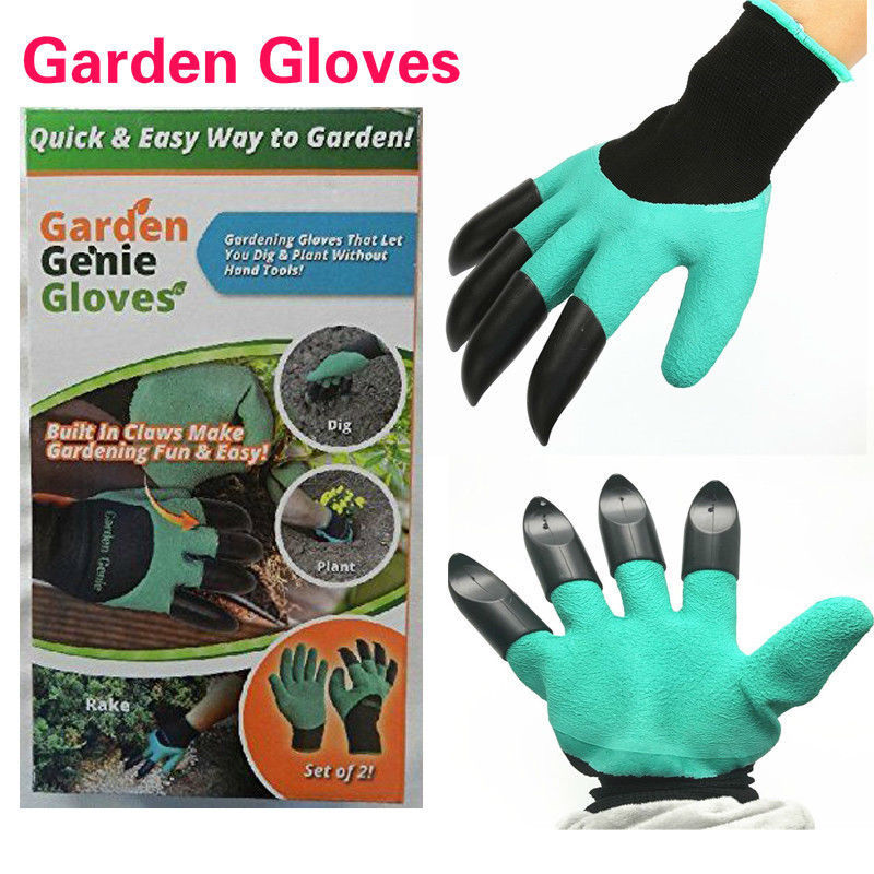 GUANTI DA GIARDINO GIARDINAGGIO GENIE GLOVES CON ARTIGLI UNGHIE UNCINI SCAVARE