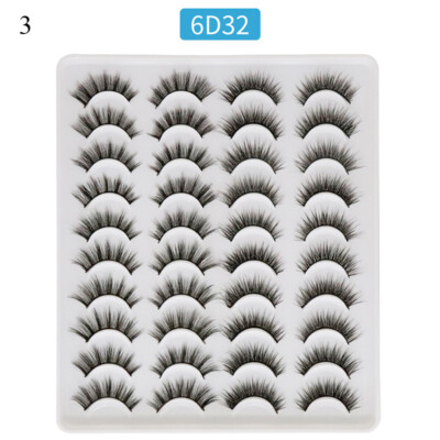20 Pairs False Eyelashes Mink Natural Extension 3D Soft Black Lashes Makeup
