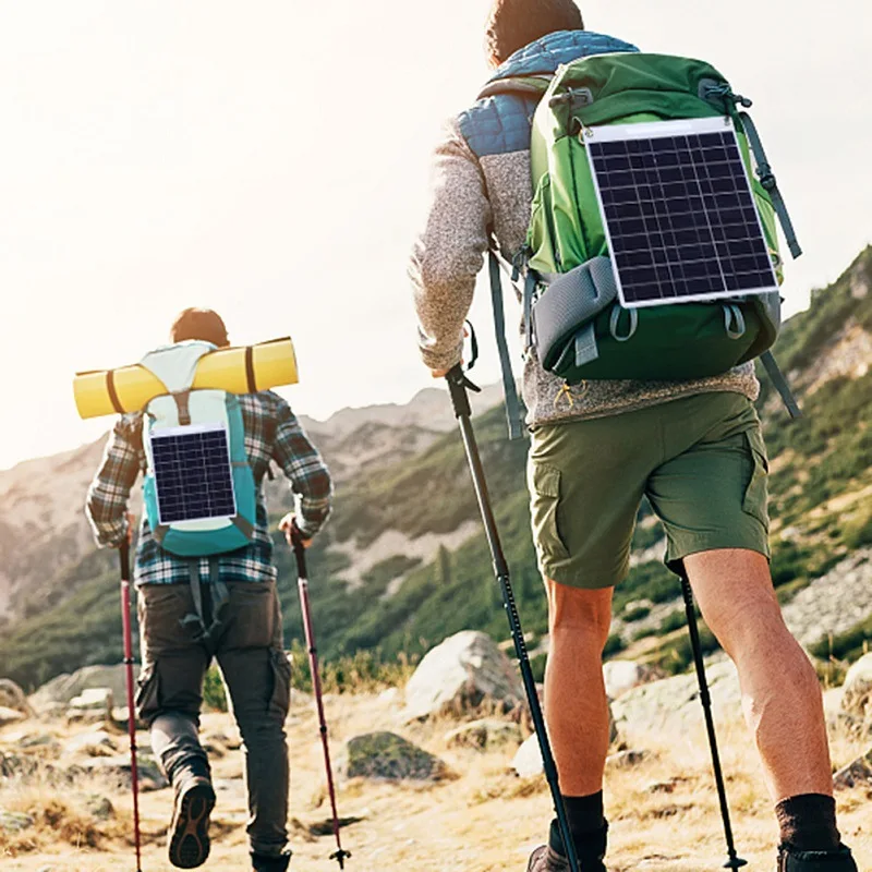 Solar Panel Kit Battery Charger 10 Watt Portable Off-Grid Camping Power Bank USB