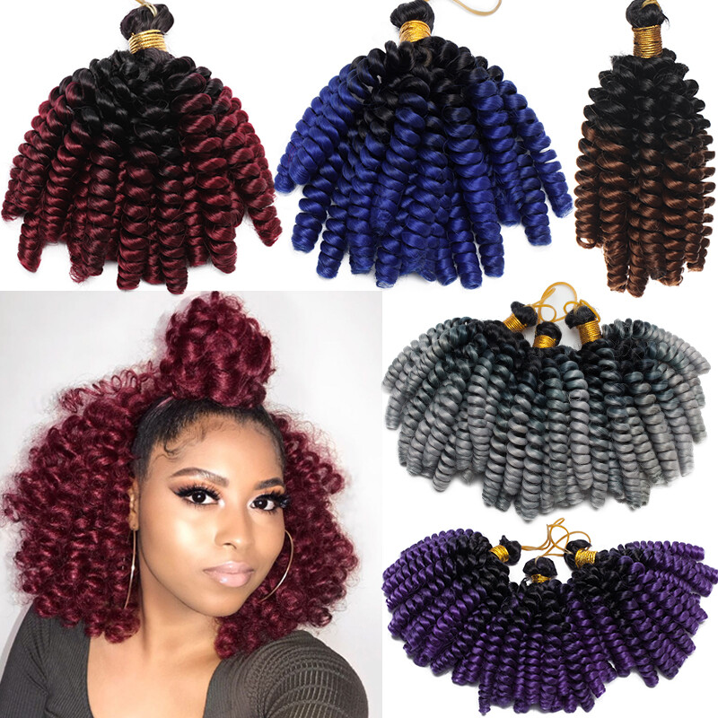 8 Jamaican Bounce Curly Hair Jumpy Wand Curl Twist Crochet Braids