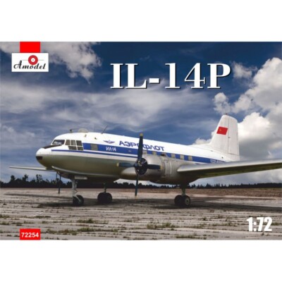 Amodel 72254 Plastic model airplane kit Scale 1:72 Ilyushin IL-14P modelling kit