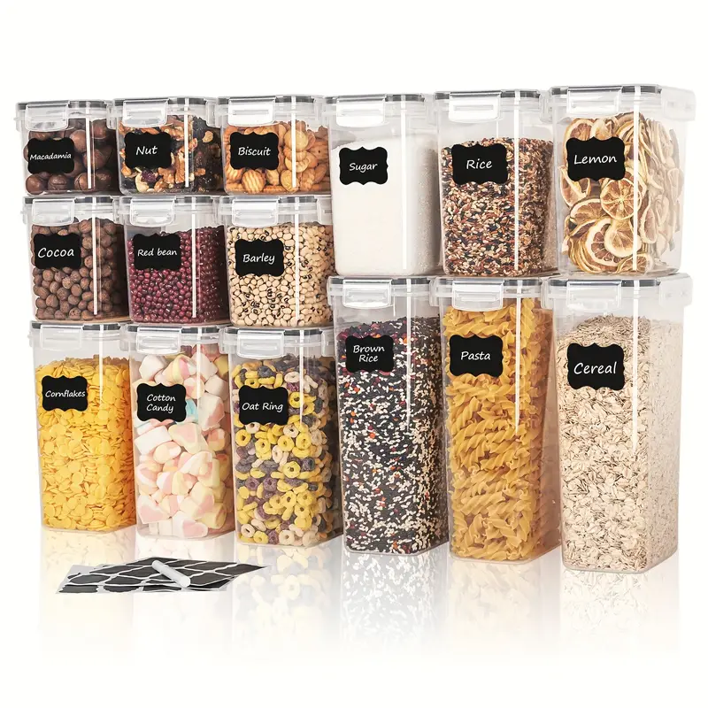 15pcs Airtight Food Storage Containers, Kitchen & Pantry Organization, BPA Free