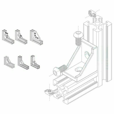 2020 Serie Aluminium Profile Anschluss Sets 20 Pcs Ecke Klammern 40pcs