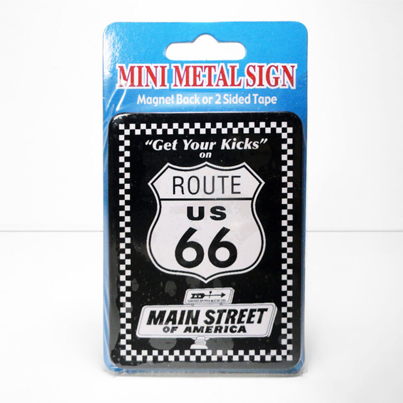 Get Your Kicks on Route 66 Mini Metal Magnet Sign for Refrigerator Locker Car