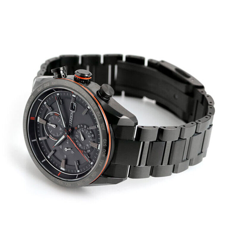 Pre-owned Citizen Attesa At8185-62e Eco-drive Radio Titanium Men`s Watch Made In Japan