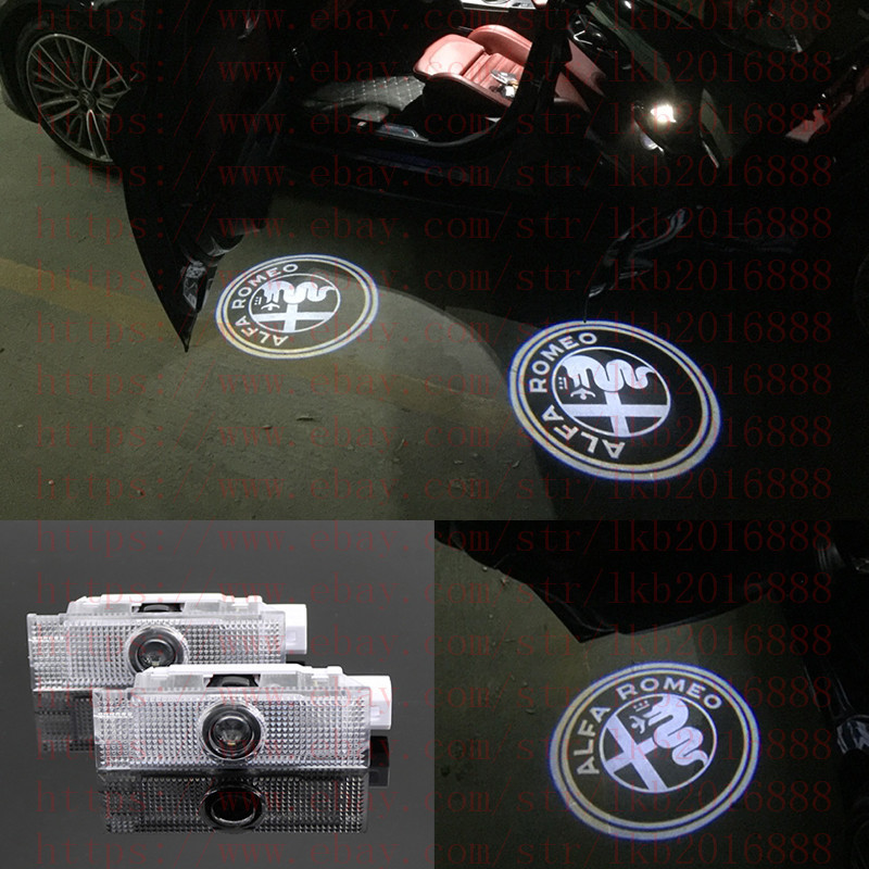 LED Door Projector Courtesy Puddle Logo Lights For Alfa Romeo Stelvio Giulietta