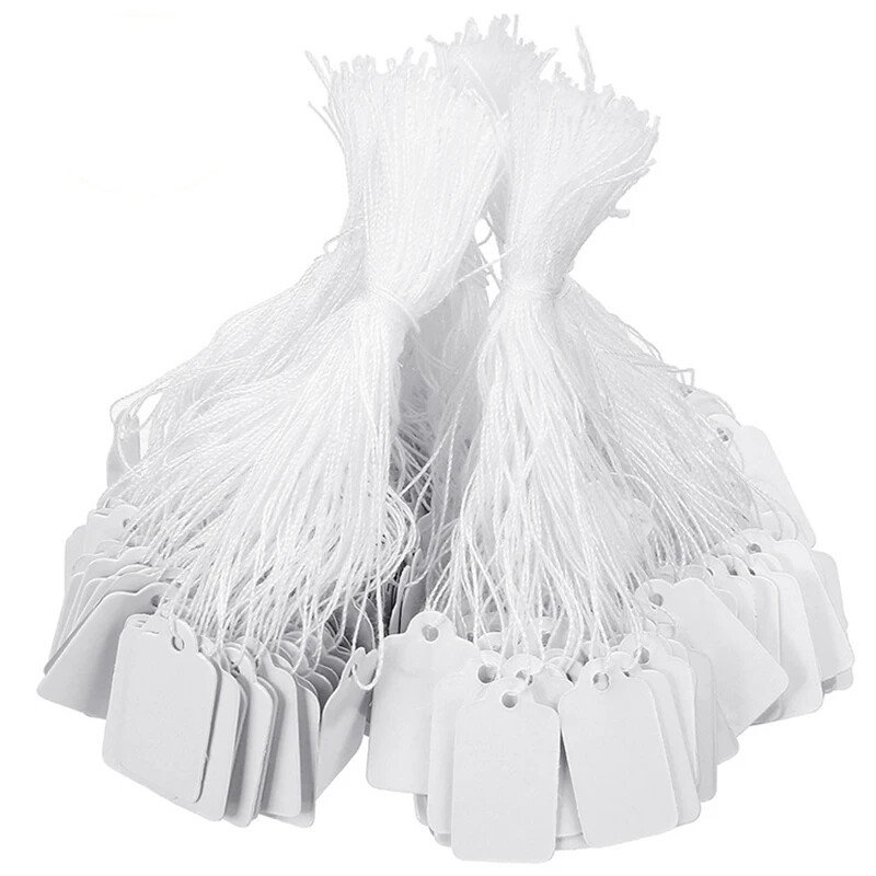 Garage Sale Price Tags Size #5 Blank White Merchandise Hang