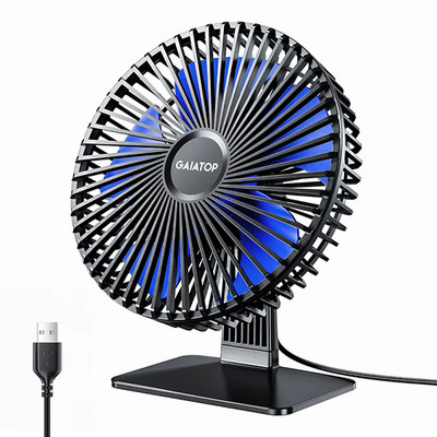 GAIATOP Desk Fan Portable USB Fan 90° Adjustable Cooling Fan Mute 3 Speed Adjust