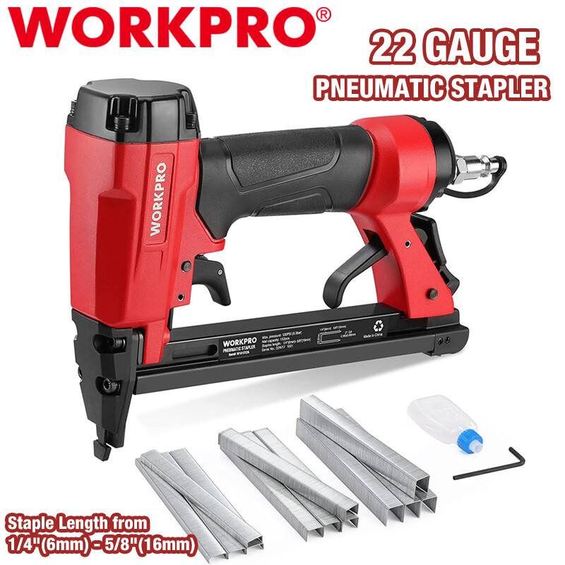 WORKPRO 7116 Pneumatic Staple Gun 22 Gauge Upholstery Staple