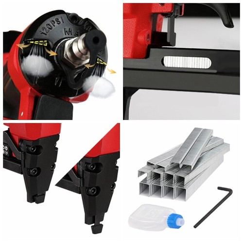 21 Gauge Upholstery Stapler 8016 Pneumatic Staple Gun 1500PC Staples 1/4"to 5/8"