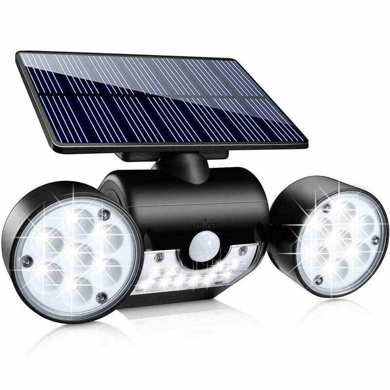 LED Solar Power PIR Motion Sensor Garden Wall Light Security Street Lamp Ou UK