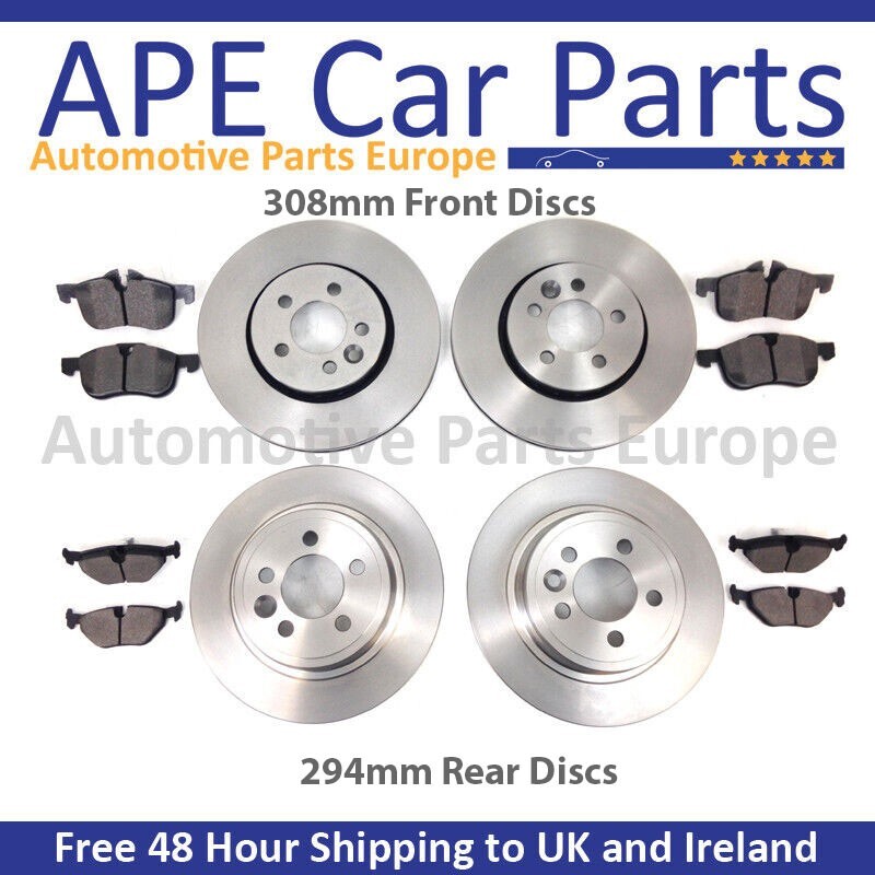 VW TRANSPORTER T5 1.9 TDi 2.5 03-10 FRONT & REAR BRAKE DISCS & PADS 308mm 294mm