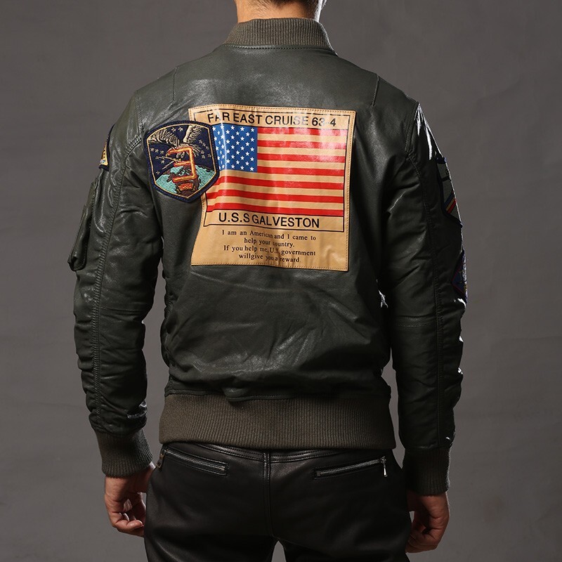 Pre-owned Top Gun Maverick Jacket For Men Green Army