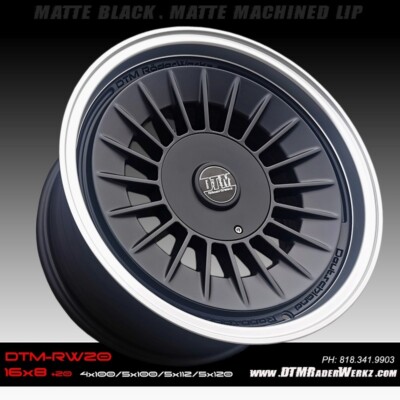 16x8 +20 MB 4x100 5x100 DTM- RW20 Wheels Rims BMW E30 318i 318is 325e 325es 325i