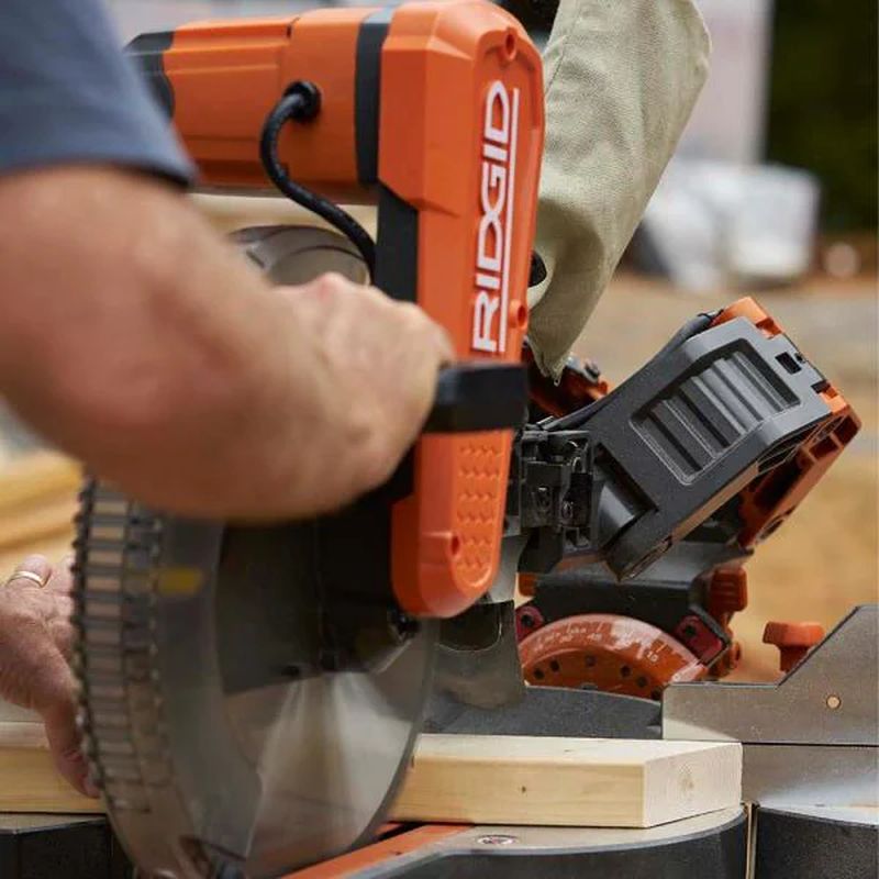 RIDGID 12 in. Dual Bevel Sliding Miter Saw Large Crosscut Capacity Power Tool