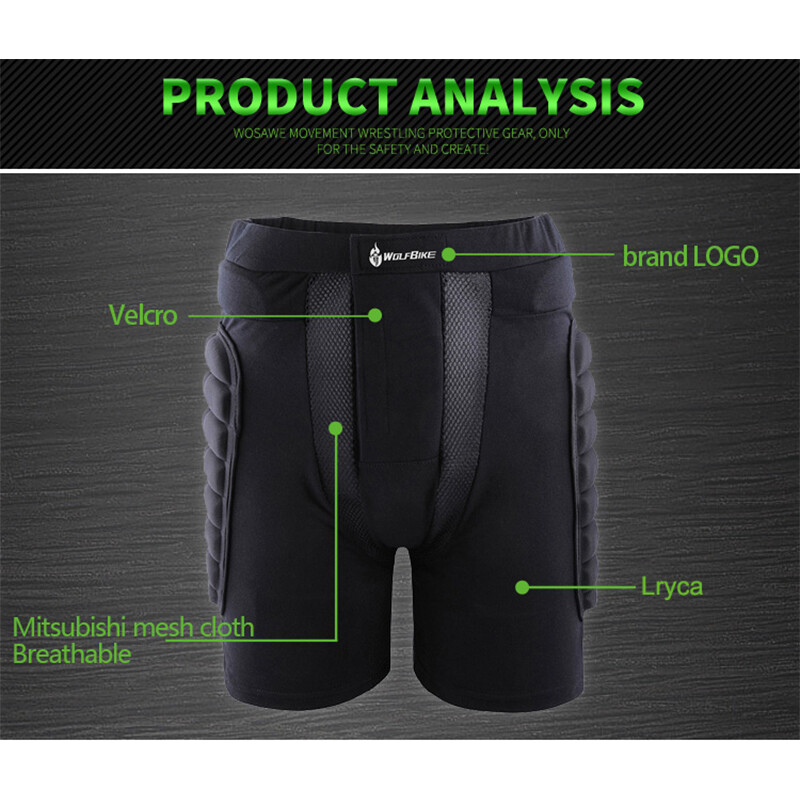 WOSAWE Short de Protection pour Enfants, Respirant Rembourré 3D Protège Fessier Cuisse Hanche Coccyx pour Ski Patinage Snowboard Vélo Moto L