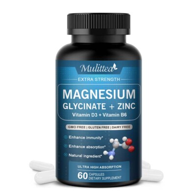 500Mg Magnesium Glycinate High Absorption,Improved Sleep,Stress&Anxiety Relief