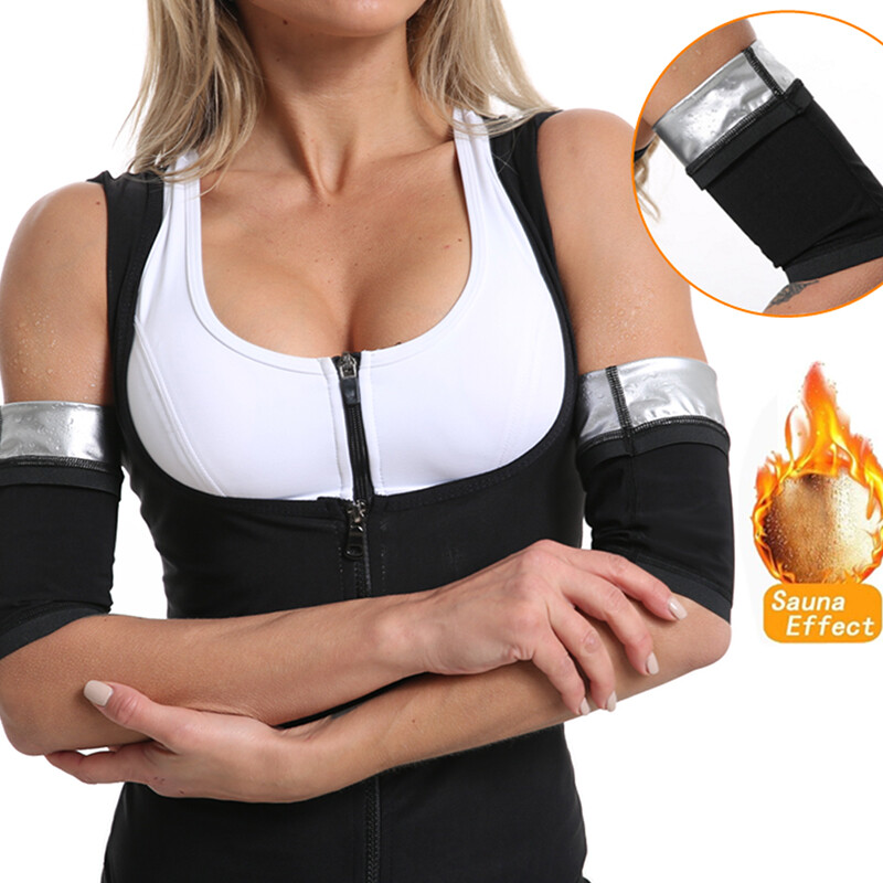 2Pc Sweat Sauna Arm Sleeves Body Shaper Slim Arms Hot Thermo Fat Burner Slimm_$f