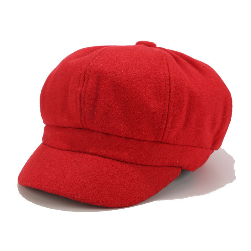 Vintage Women Winter Solid Hat Beret Cap Korean Painter Newsboy Cotton Berets