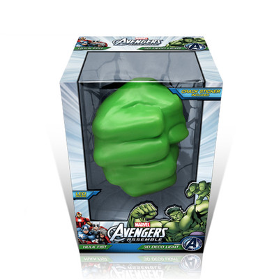 3D FX Deco Led Night Light Hulk Mask / 3D Hulk Fist Wall Mounted Design -Choose