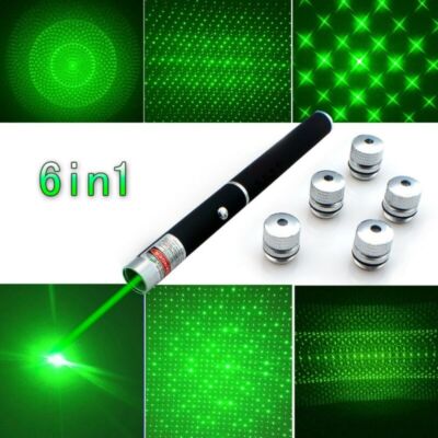 50Miles Green Laser Pointer Pen Visible Beam Torches Starry Laser Pen 5 Heads