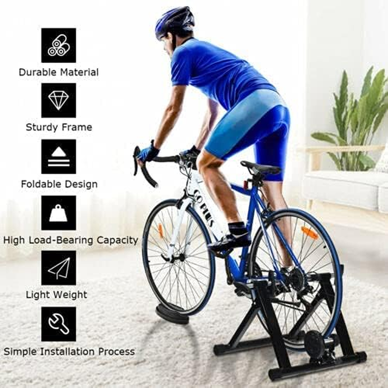 Bike Trainer Stand, Stationary Bike Stand for Indoor Riding, Steel Bicycle Exerc