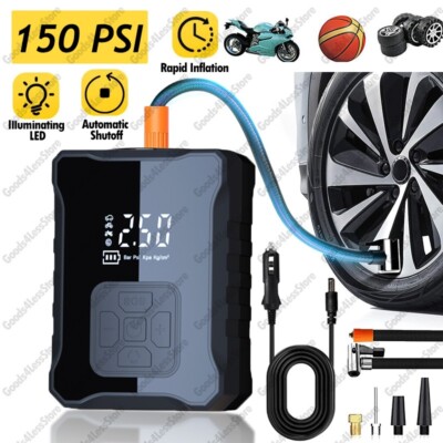 150 PSI Digital Tire Inflator Car Air Pump Compressor Electric Portable Auto 12V