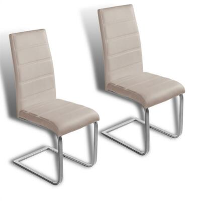 Freischwinger Esszimmerstuhl Küchenstuhl 2468 er Set Stuhl Schwingstuhl Leder