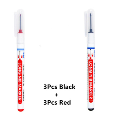 6X Long Head Markers Deep Hole Marker Pen For Bathroom Woodworking Multi-purpose