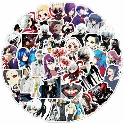 50Pcs Anime Tokyo Ghoul Vinyl Stickers kaneki ken Decals Skateboard Luggage Wall