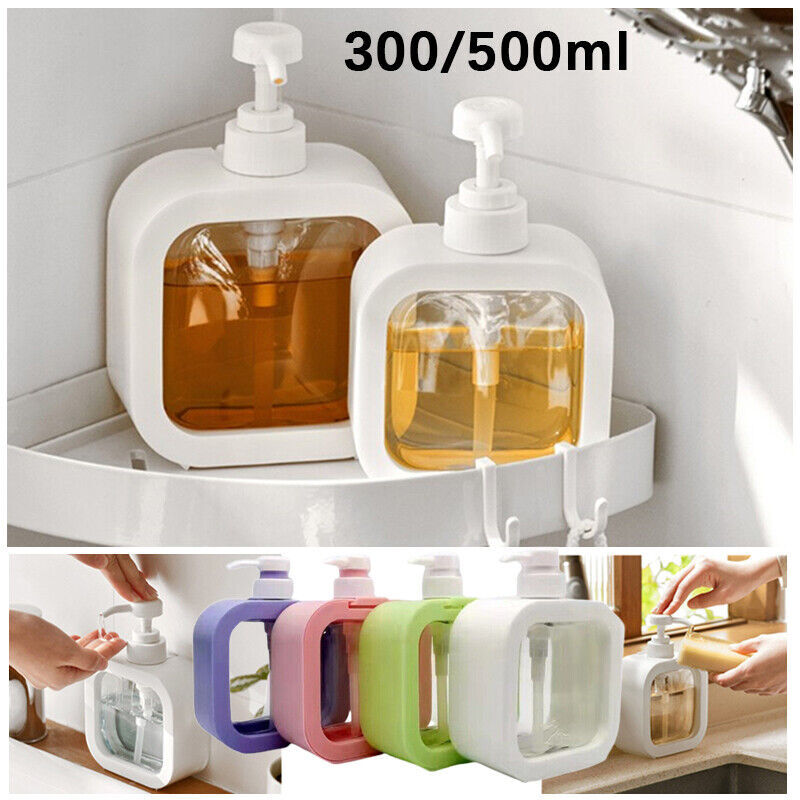 300/500ml Shampoo Pump Bottles Travel Dispenser Clear Empty Bottles Refillable
