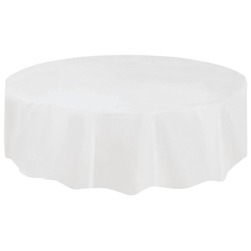 PEVA Round Table Cover Tablecloth Pure Color Disposable Tablecloth 213cm Dia
