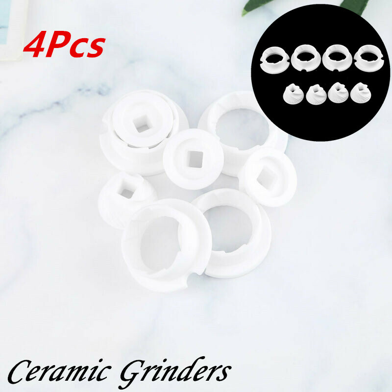 4Pcs_Ceramic Wooden Salt Pepper Grinders Milling Core Blades