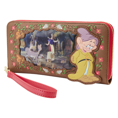 Loungefly DISNEY Snow White Seven Dwarfs Dopey Lenticular Series Wristlet  Wallet | eBay