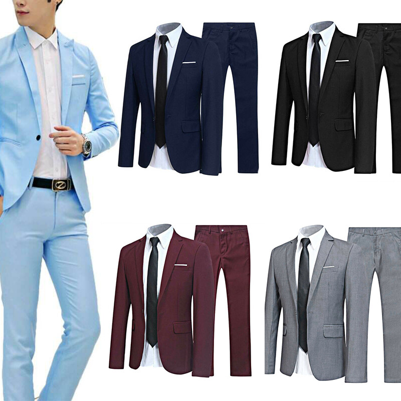 スーツ beautiful people jacket&pants mens 2Pcs Men's Suit One Button Slim Fit Suit Blazer Jacket Pants