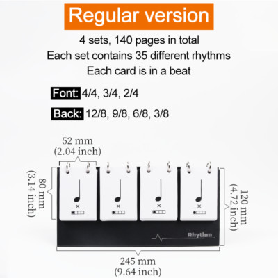 140/160 Pages Music Theory Rhythm Cards Practice Flashcards For Begignners Train
