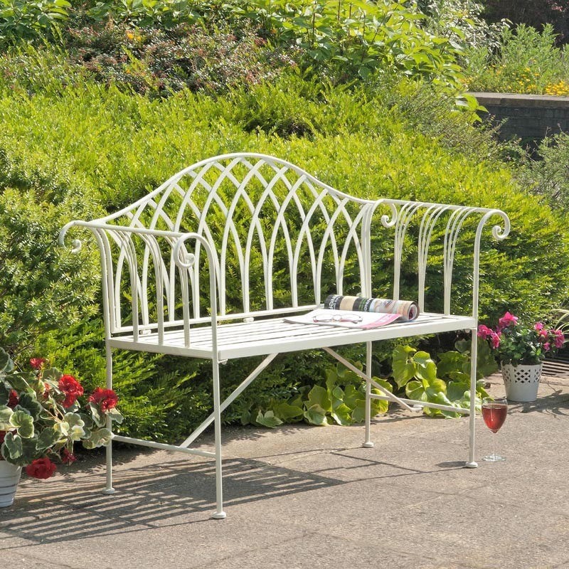 Gloucester 128cm White Cast Iron Bench In Blackpool Lancashire