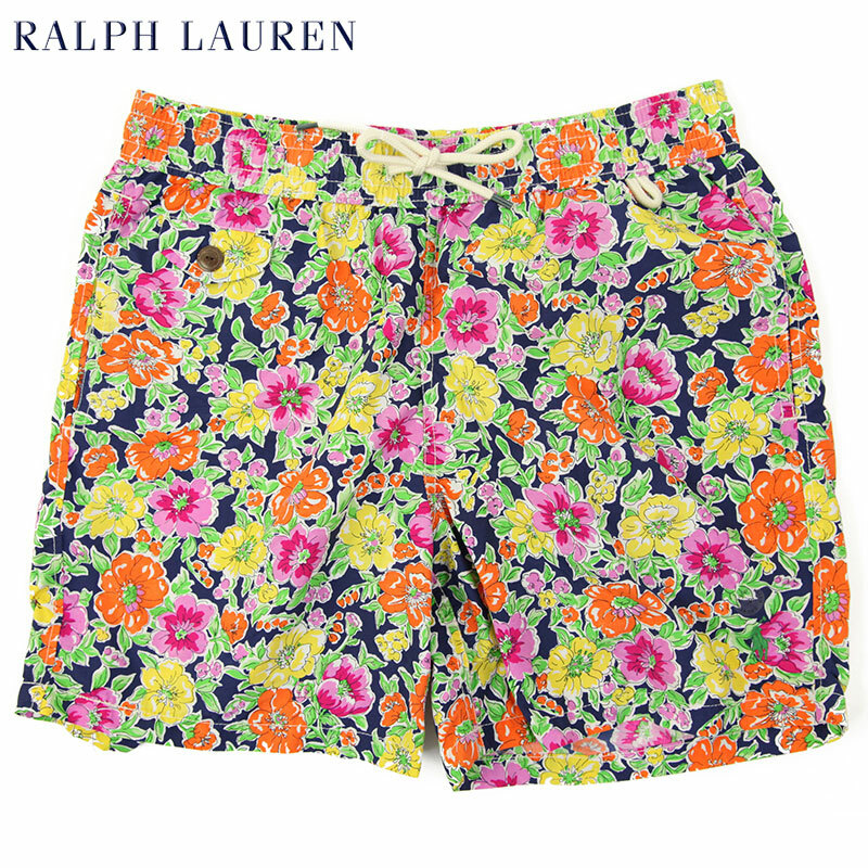 

Купальник с цветочным принтом Polo Ralph Lauren, шорты для плавания — темно-синий, желтый, оранжевый — размер, Navy;orange;yellow