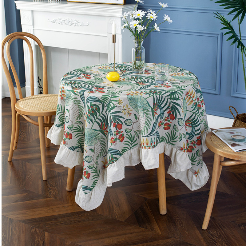Ins Nordic Lotus Leaf Table Cloth Round Table Table Cloth Coffee Table Cover