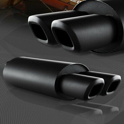 Universal 3" Remis Style Dual Square Tip Black T304 Exhaust Muffler 2.5" Inlet