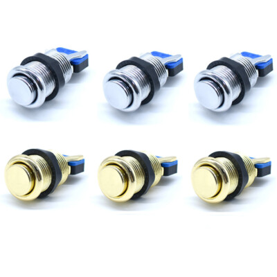 6× Arcade Game HAPP Style Push Button Chrome with Microswitch For JAMMA MAME DIY