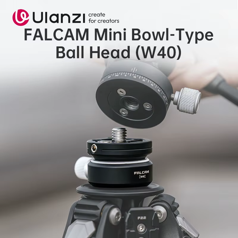 FALCAM Mini Bowl-Type Ball Head(W40) ±8 ° Tilt Adjustment 360° Level Adjustment