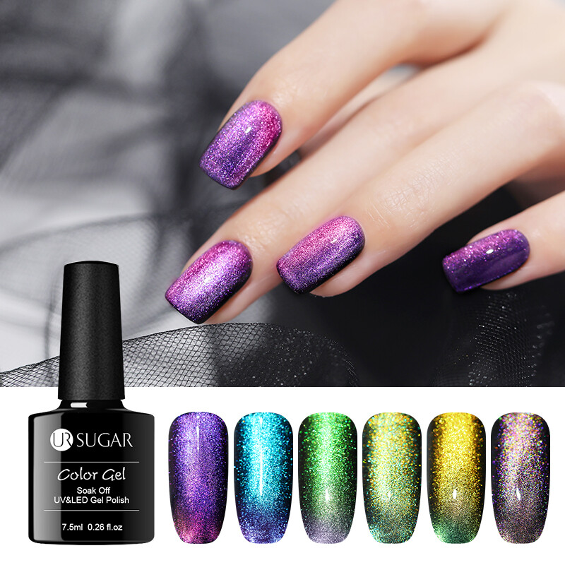 гель-лак для ногтей хамелеон. магнитный лак для ногтей avrora. лак хамелеон для ногтей. гель хамелеон для ногтей. гель-лак хамелеон изменяющий цвет.