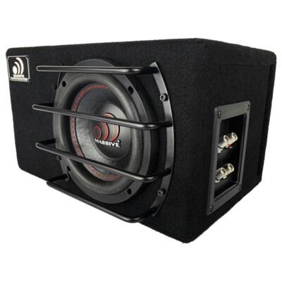 Massive Audio BG8 800 Watt Loaded 8'' Subwoofer In Slot Ported Box With Grille