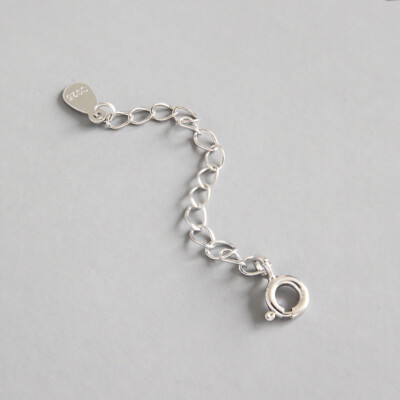 2pcs 925 Sterling Silver Extender /Safety/Tail Chain Necklace Lobster lock 3/4''