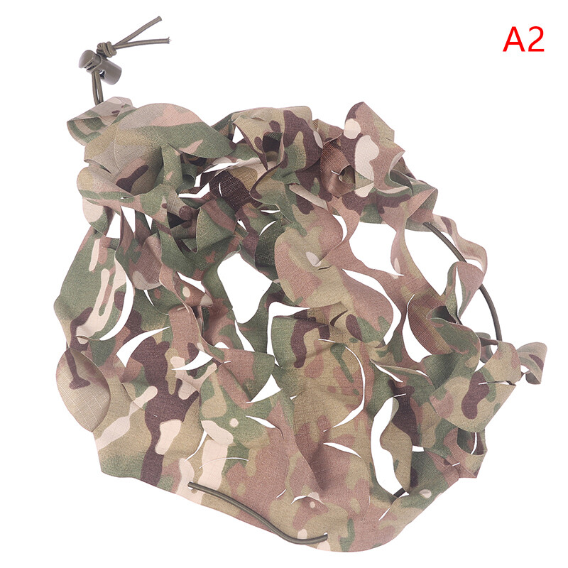 Camo Net Airsoft Helmet Cover Nylon Drawstring Helmet Scrim Hunting
