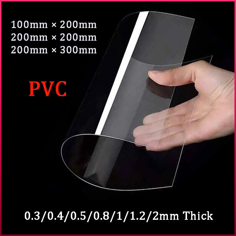 DIY Flexible Crystal Plastic Clear Sheeting PVC Screen Film 0.3mm-2mm