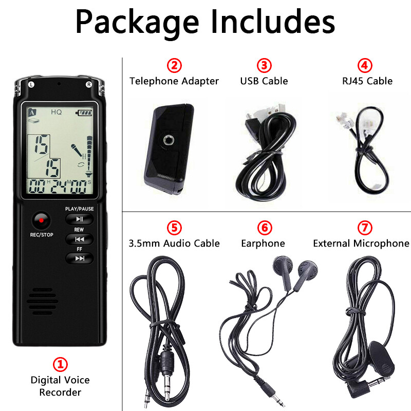 8/32G Voice Activated Mini Digital Sound Audio Recorder Dictaphone MP3 Player