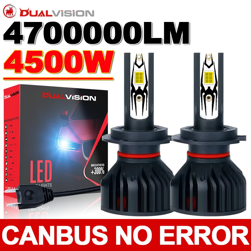 Lampadine Auto LED Dualvision Lampadine H4 H7 H11 Canbu No Error 4500W Fari Auto